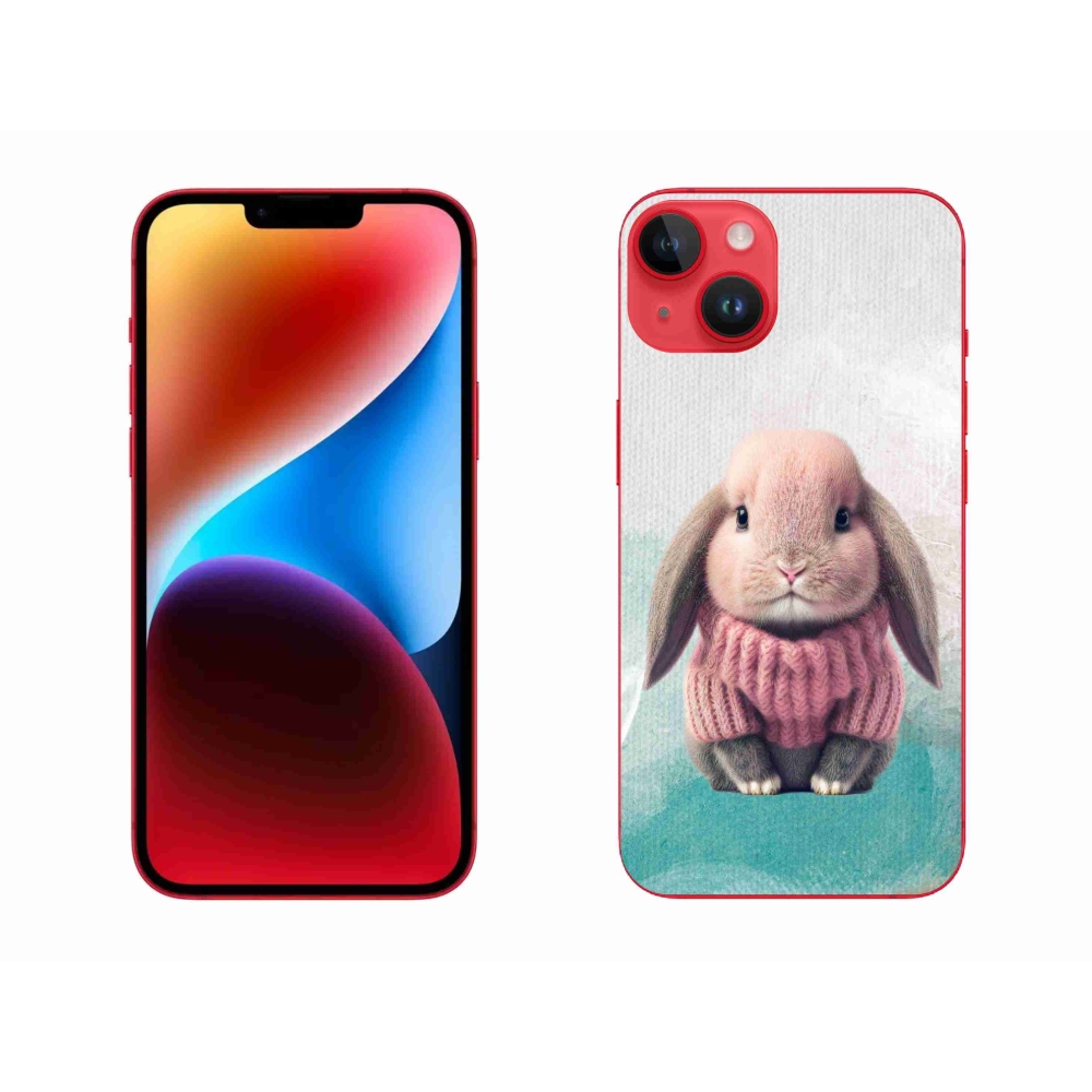 Gél borítás mmCase iPhone 14 Plus készülékhez - nyúl pulóverben