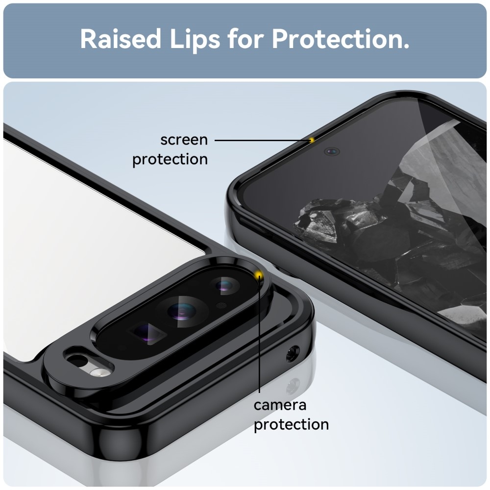 Gél tok fix hátlappal a Google Pixel 9 Pro XL számára - fekete