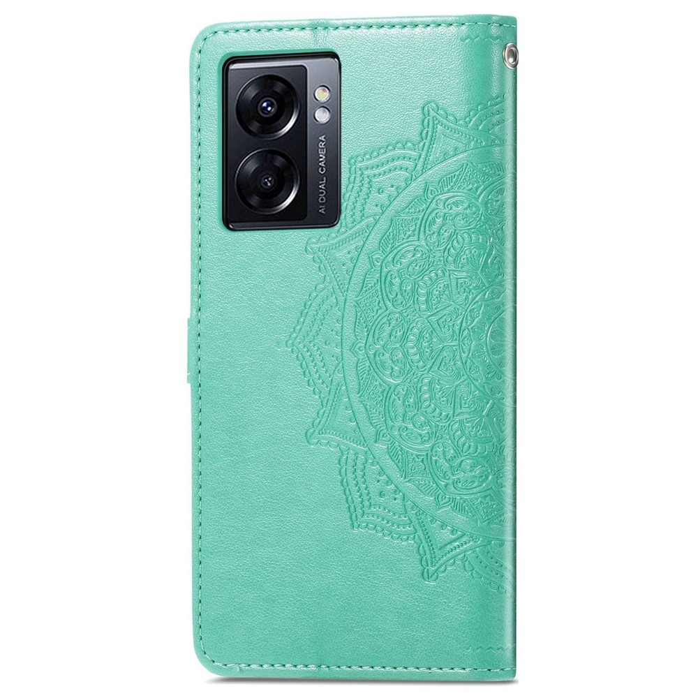 Mandala könyvtáska a Realme Narzo 50 készülékhez - teal színű