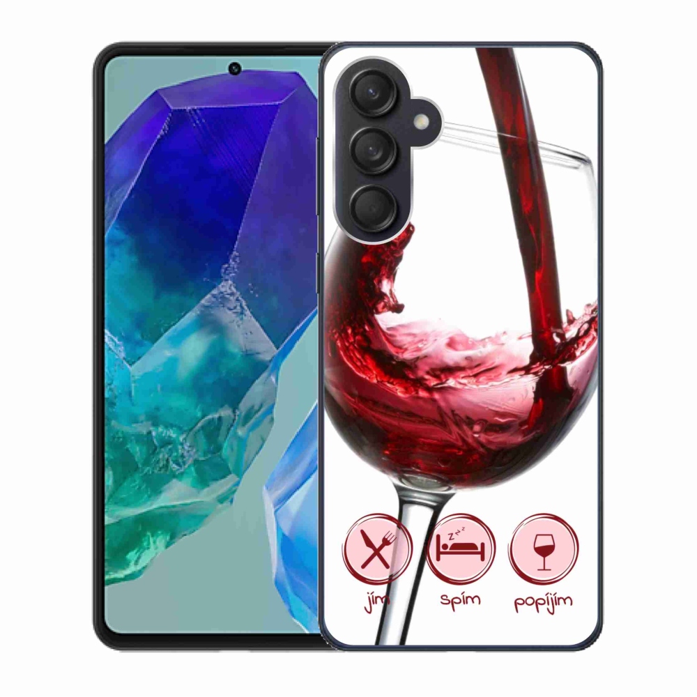 Gél tok mmCase Samsung Galaxy M55 5G - borospohár piros
