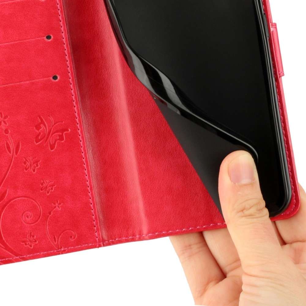 Virágok könyv tok Xiaomi 15 Pro-hoz - piros