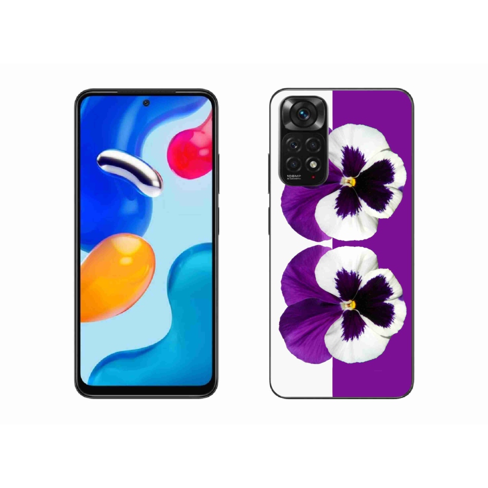 Gél borító mmCase a Xiaomi Redmi Note 11S 4G-hez - lila és fehér virág