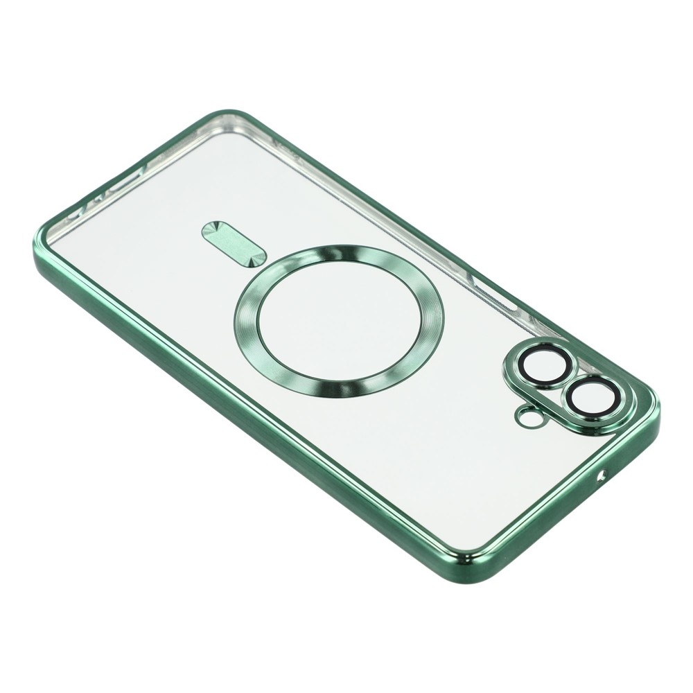 Átlátszó tok kameravédelemmel és MagSafe támogatással Samsung Galaxy A07 4G készülékhez - zöld