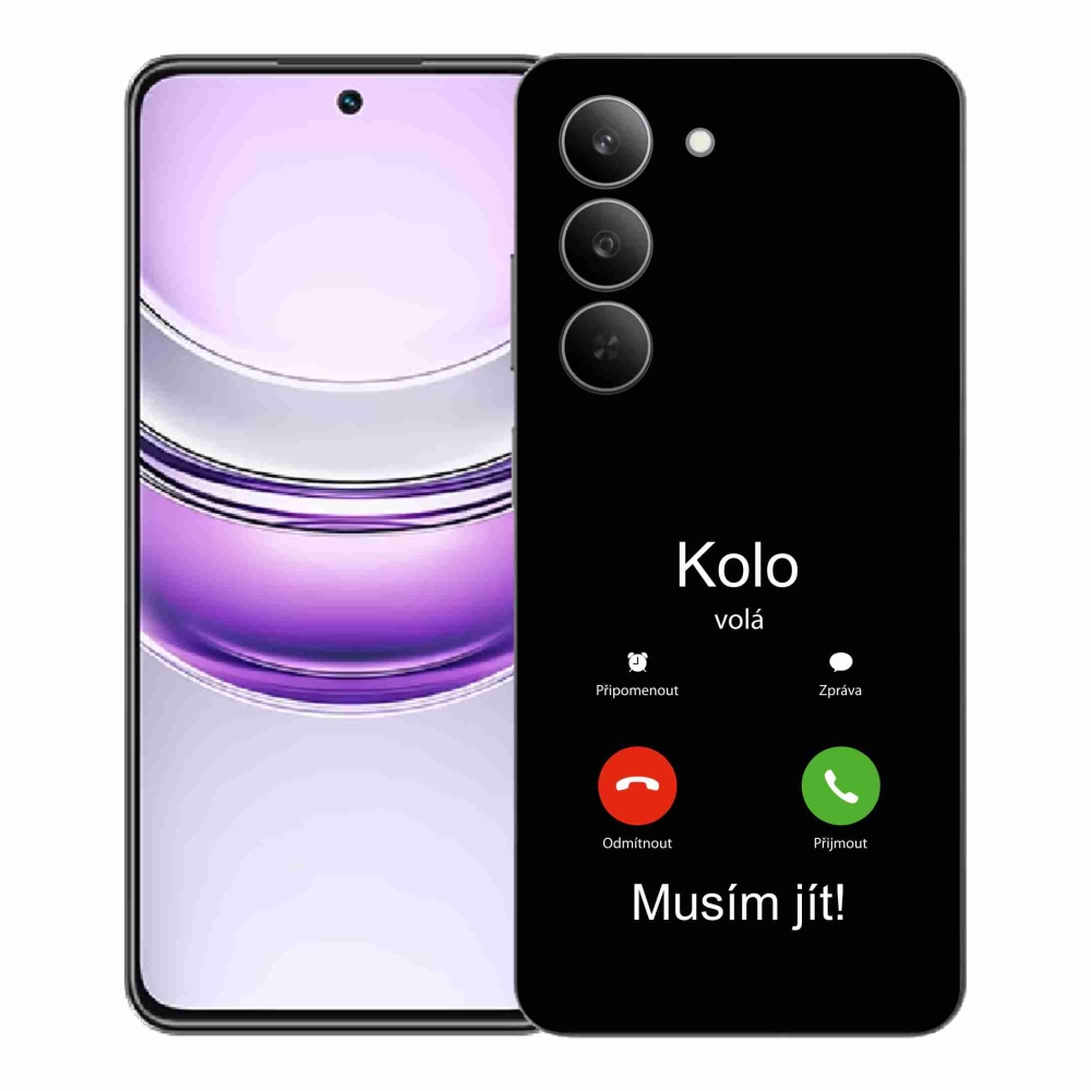 Gél borítás mmCase a Realme 14x 5G készülékre - kerek hívások fekete háttérrel