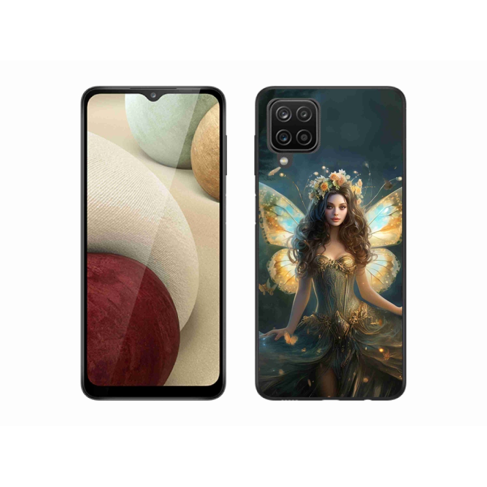 Gél borító mmCase Samsung Galaxy A12 - pillangó nőhöz