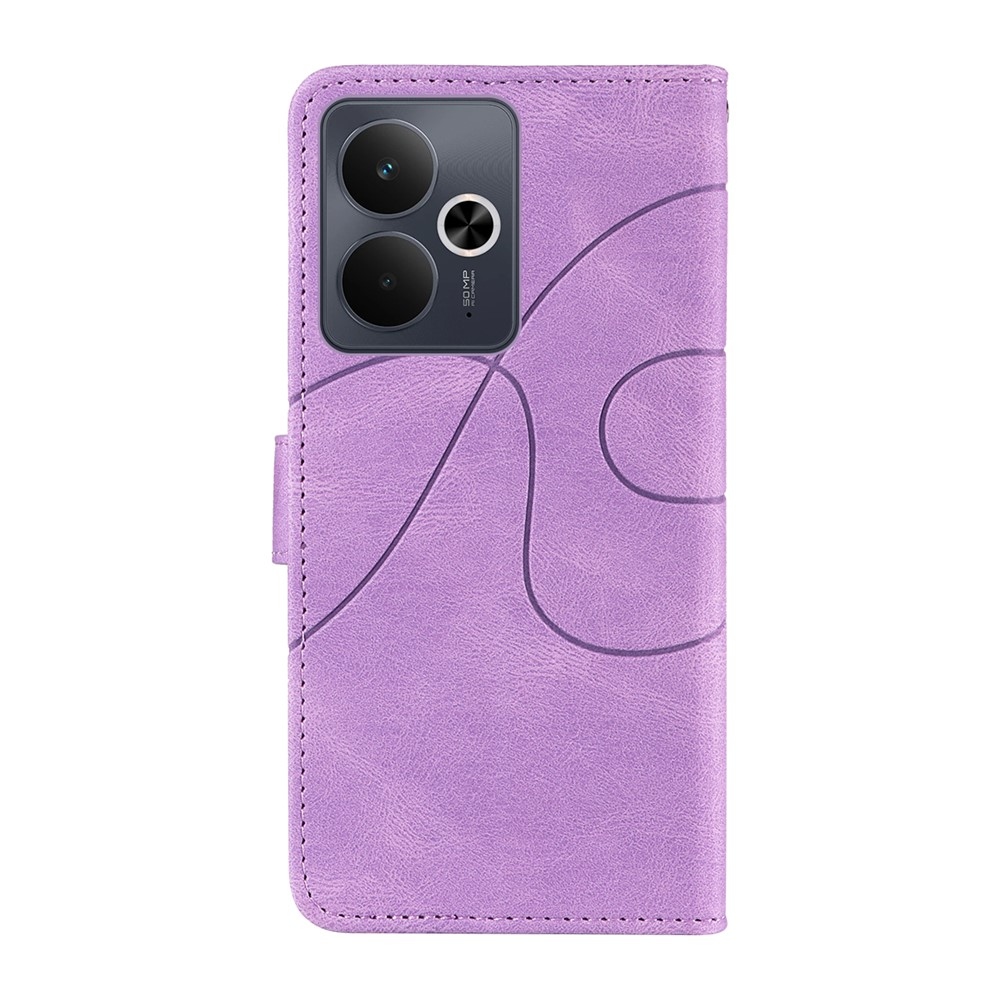Ívelt könyvtáska a Realme 14 5G/14T 5G számára - lila