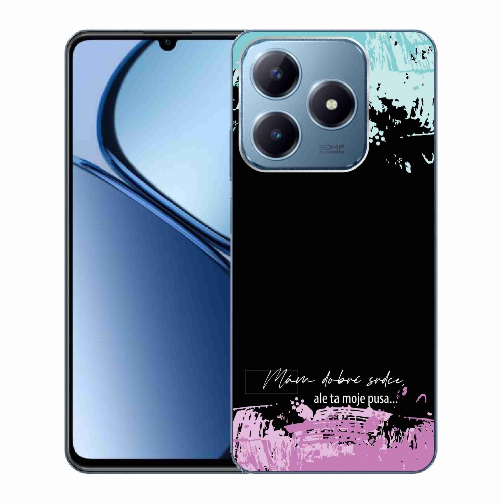 Gél borító mmCase a Realme C63 készülékhez - vicces szöveg 3 fekete háttér