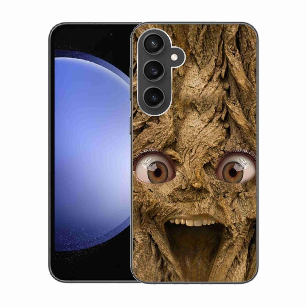 Gél borítás mmCase Samsung Galaxy S23 FE készülékhez - vidám fa szemekkel