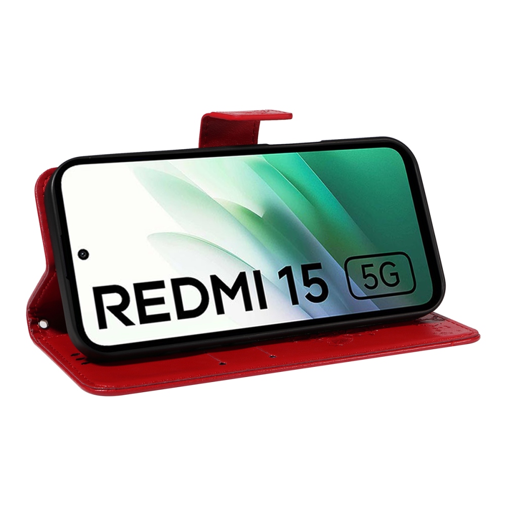 Fák könyve tok Xiaomi Redmi 15 4G (171mm) - piros