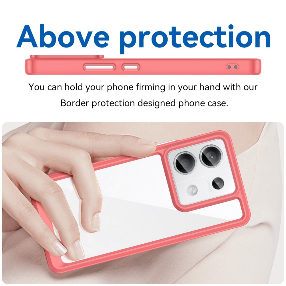 Gél tok kemény hátlappal a Xiaomi Redmi Note 13 Pro 5G/Poco X6 5G számára - piros
