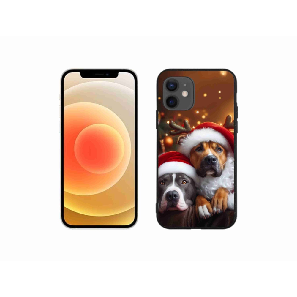 Gél borítás mmCase iPhone 12 mini készülékhez - Karácsonyi kutyák