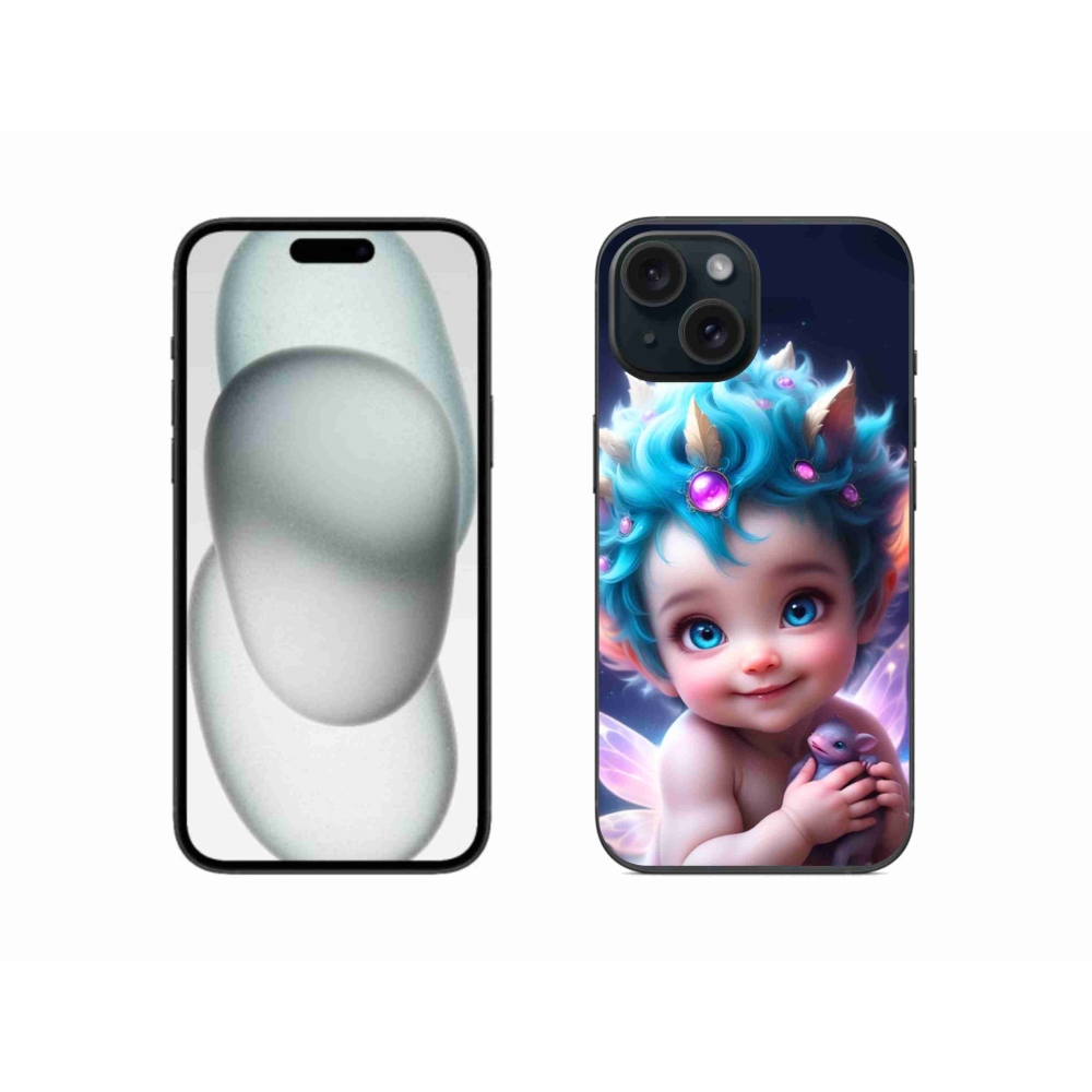 Gél borítás mmCase iPhone 15 készülékhez - baba pillangószárnyakkal
