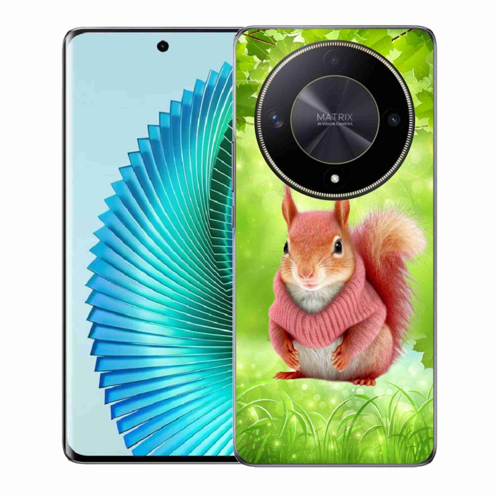 Zselés borítás mmCase a Honor Magic 6 Lite 5G számára - mókus pulóverben