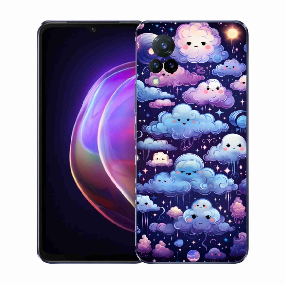 Gél borító mmCase a Vivo V21 4G/5G-hez - felhők