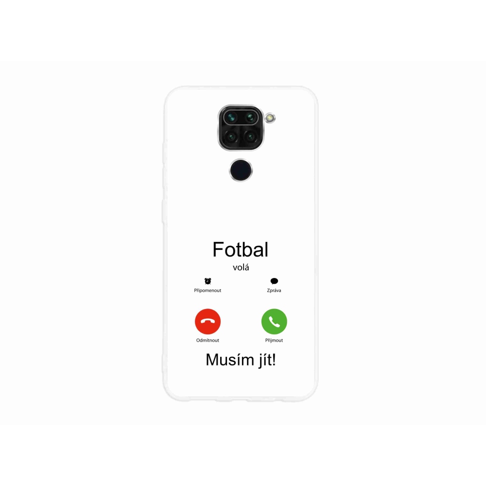 Gél borító mmCase a Xiaomi Redmi Note 9-hez - futball hívások fehér háttérrel