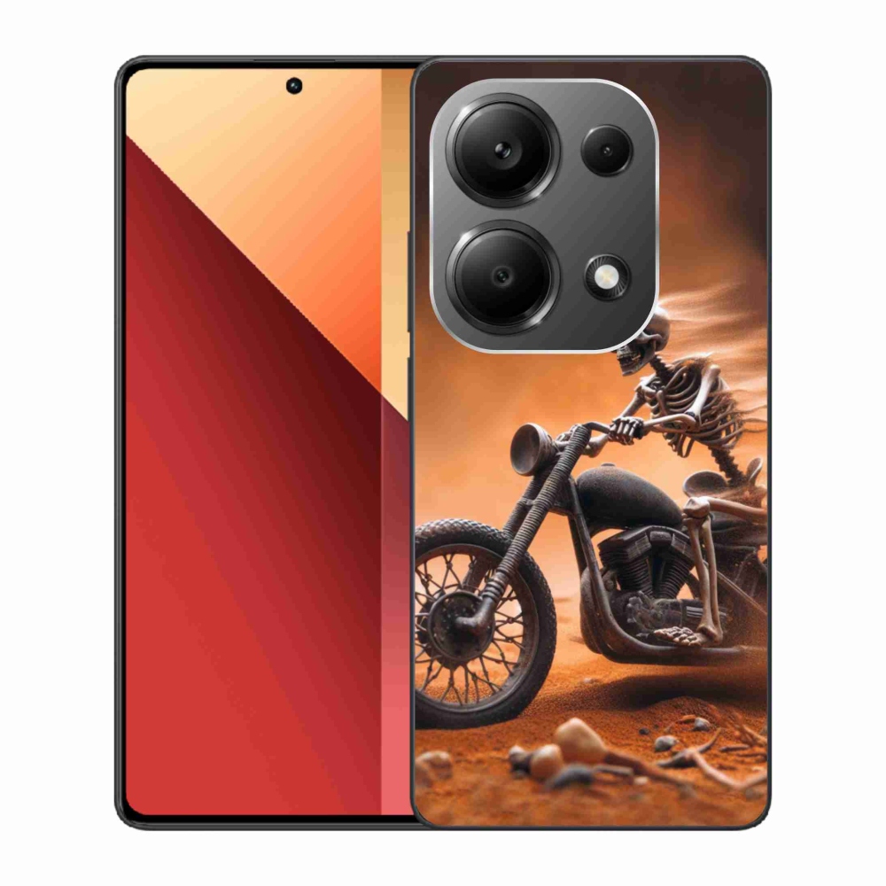Gél borítás mmCase a Xiaomi Redmi Note 13 Pro 4G/Poco M6 Pro számára - csontváz egy motorkerékpáron