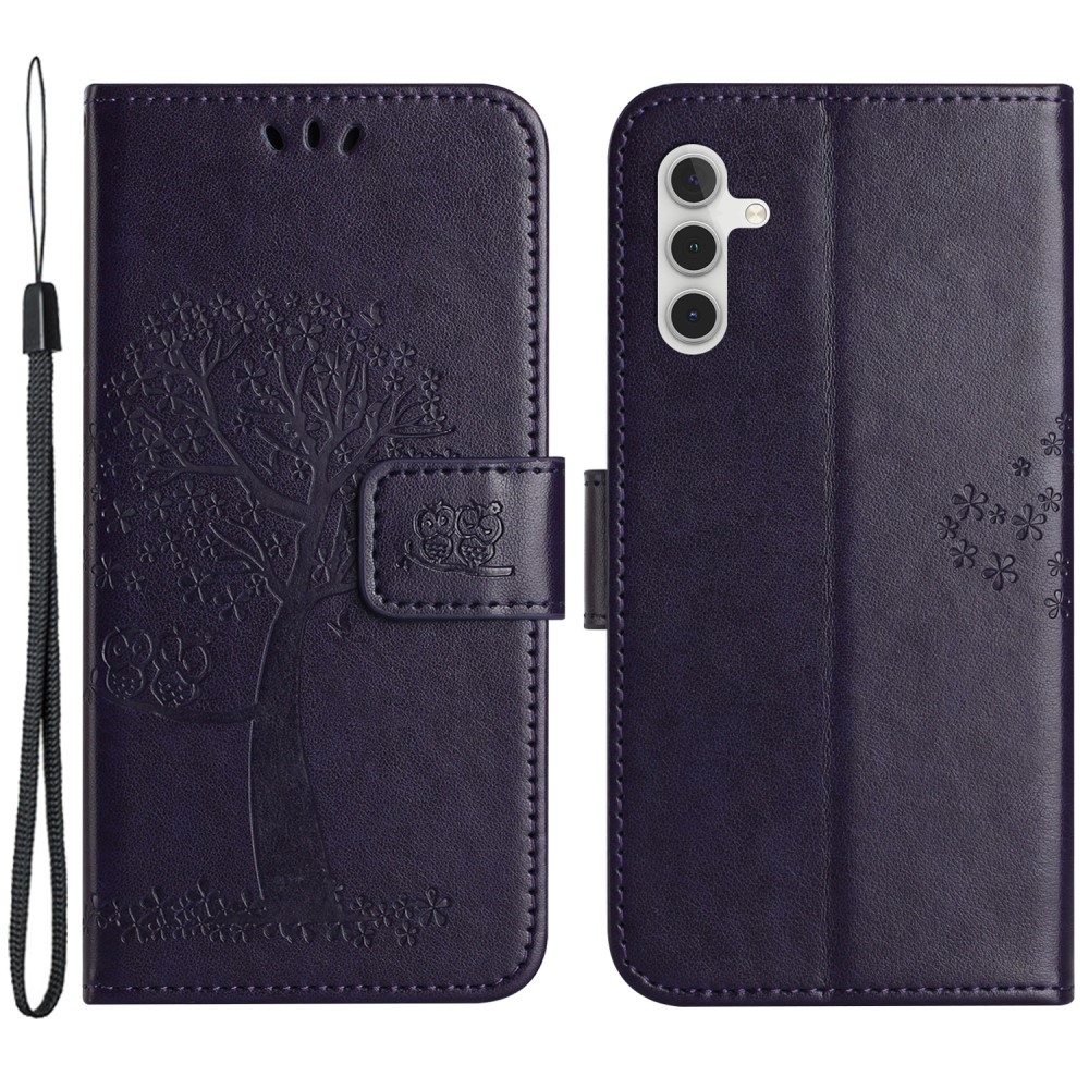 Fa könyv tok Samsung Galaxy M15 5G - sötét lila