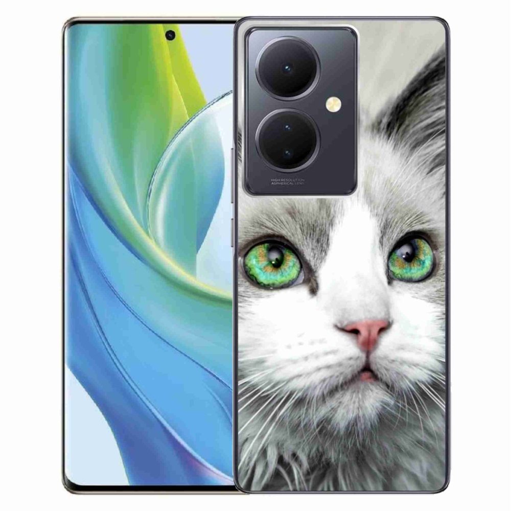 Zselés borítás mmCase a Vivo V29 Lite 5G-n - macska szemmel nézve