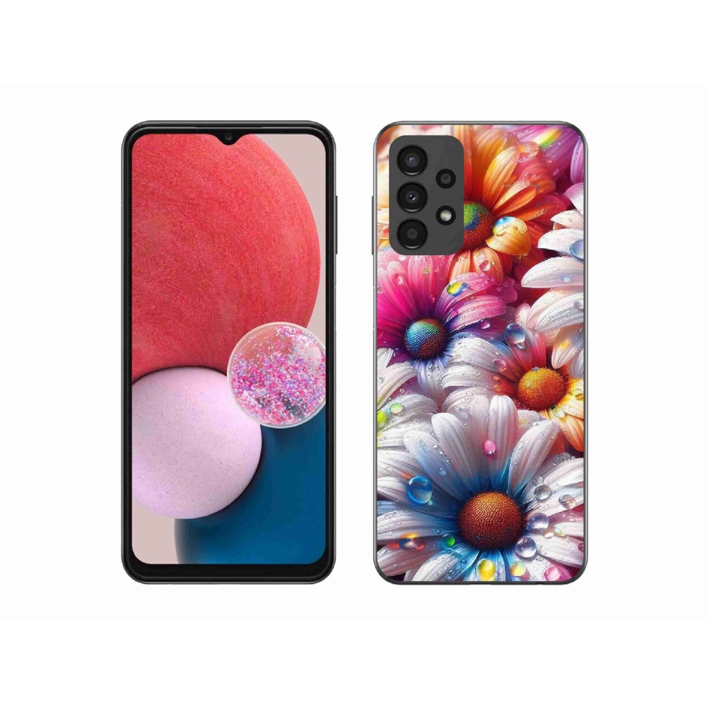 Zselés borítás mmCase Samsung Galaxy A13 4G - színes margarétákhoz