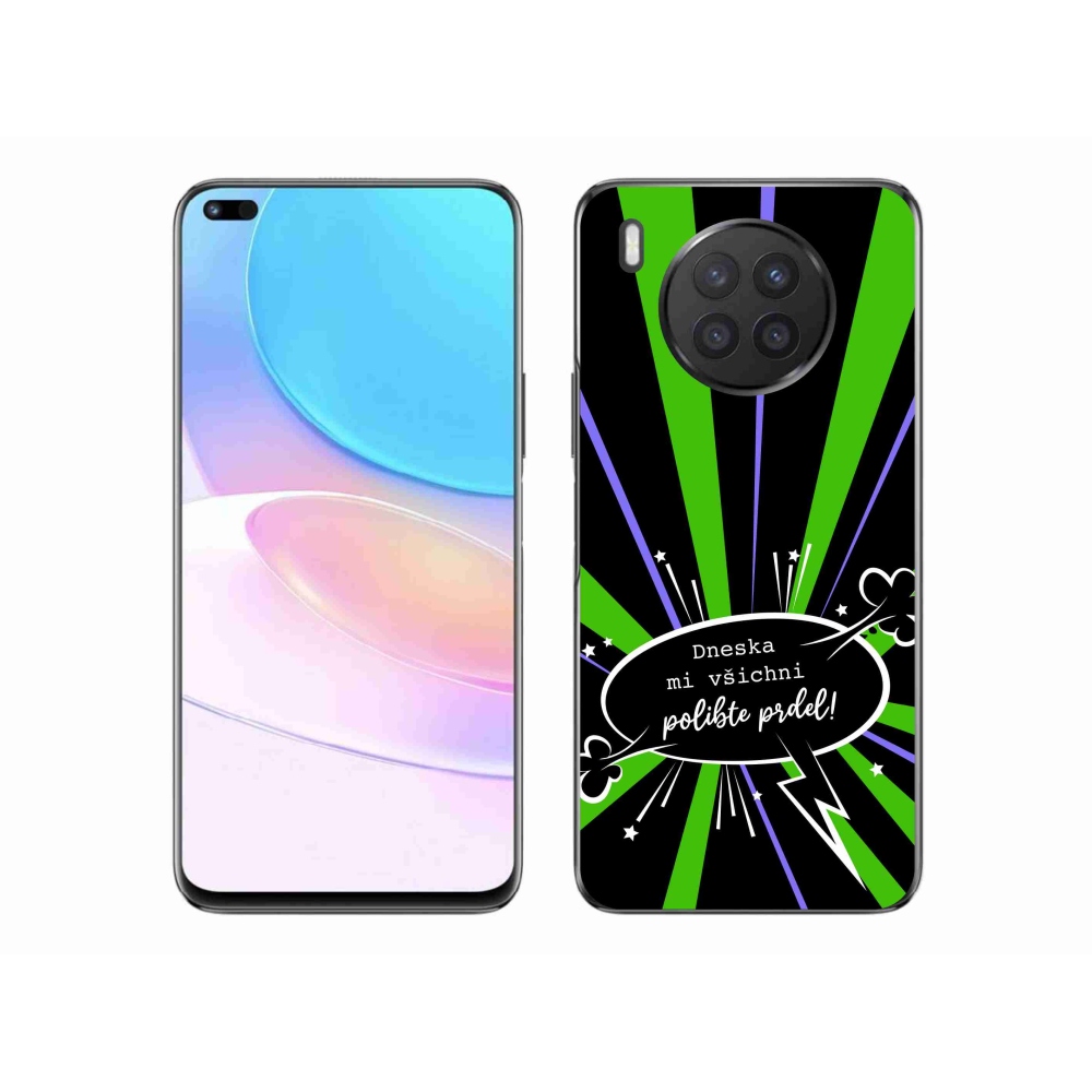 Gél borító mmCase a Huawei Nova 8i készülékhez - vicces szöveg 15 fekete háttérrel