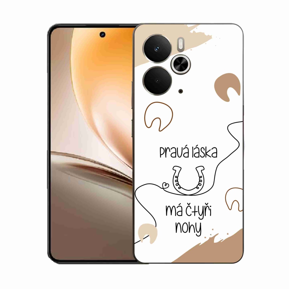 Gél borító mmCase a Realme 14 5G készülékhez - ló motívum fehér háttérrel