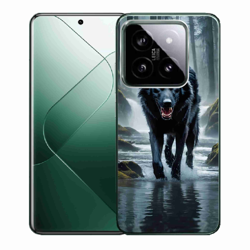 Gél borítás mmCase a Xiaomi 14-hez - fekete farkas