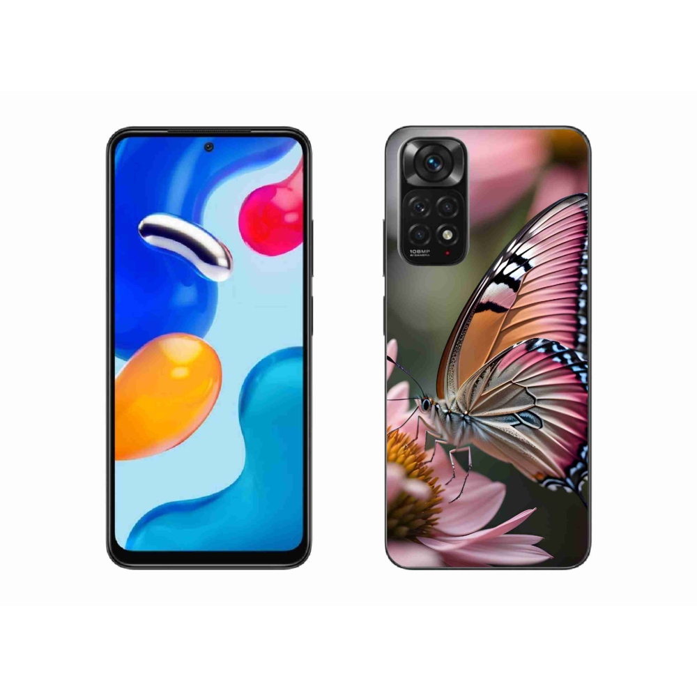 Gél borítás mmCase a Xiaomi Redmi Note 11 4G-hez - színes pillangó