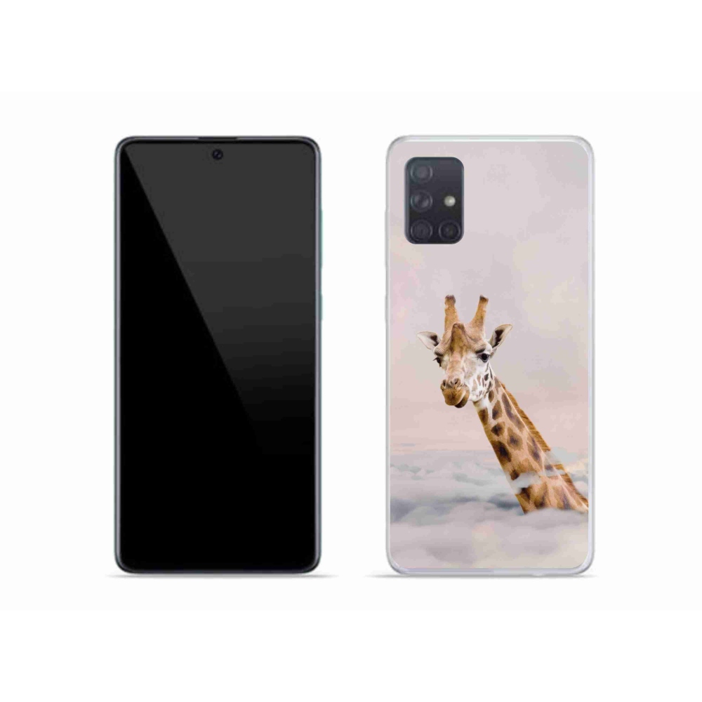 Zselés borítás mmCase Samsung Galaxy A51 készülékhez - zsiráf a felhőkben