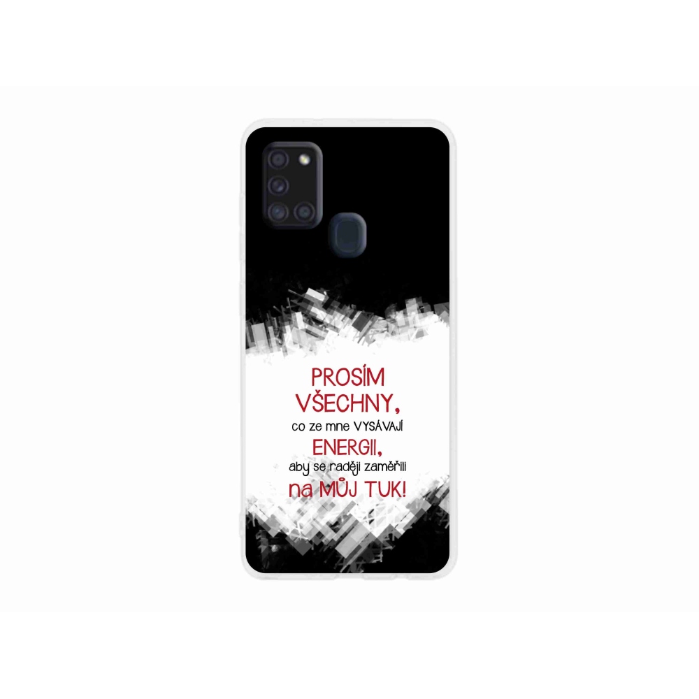 Gél borító mmCase Samsung Galaxy A21s készülékhez - vicces szöveg 1 piros