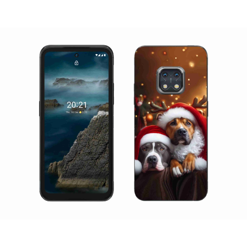 Gél borítás mmCase a Nokia XR20 készülékhez - Karácsonyi kutyák