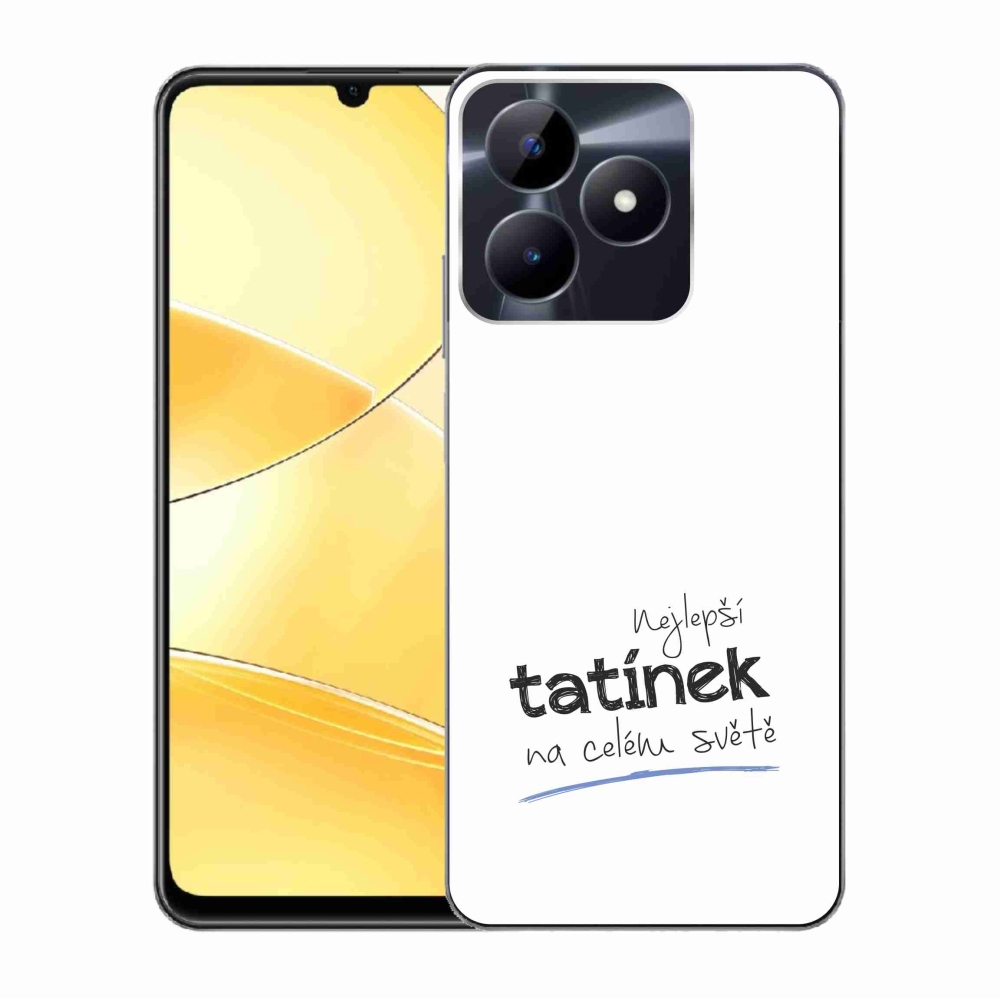 Gél borítás mmCase a Realme C51/C53 készülékre - legjobb apuci 4 fehér háttérrel