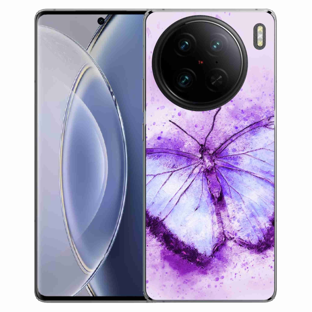 Zselés borítás mmCase a Vivo X90 Pro készülékhez - lila pillangó