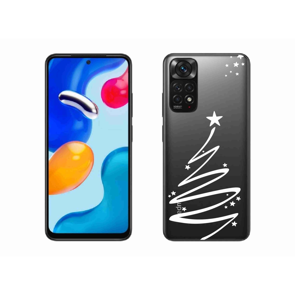 Gél borítás mmCase a Xiaomi Redmi Note 11 4G-hez - fehér fa átlátszó háttérrel