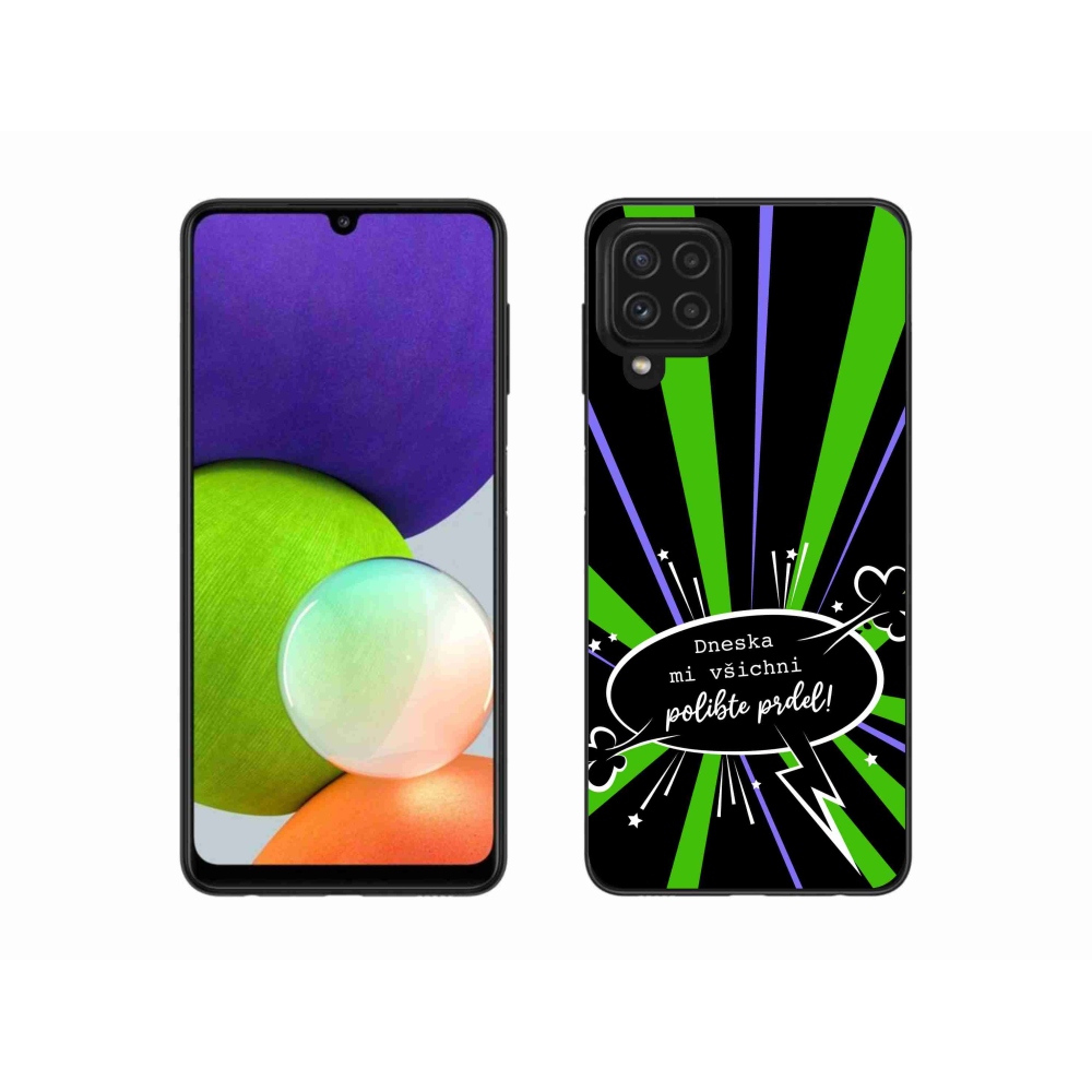 Gél borító mmCase Samsung Galaxy A22 4G - vicces szöveg 15 fekete háttér