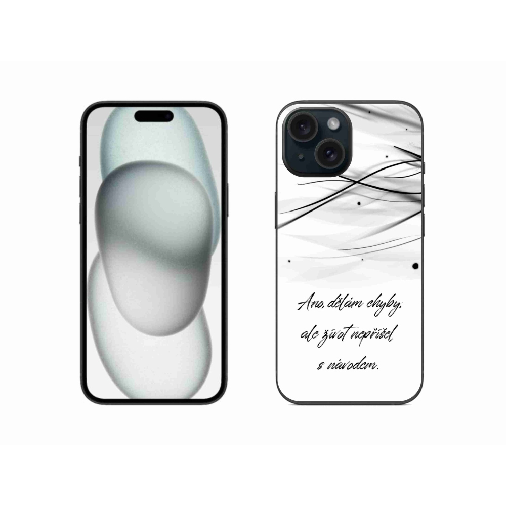 Gél borítás mmCase iPhone 15 készülékhez - idézem fehér háttér