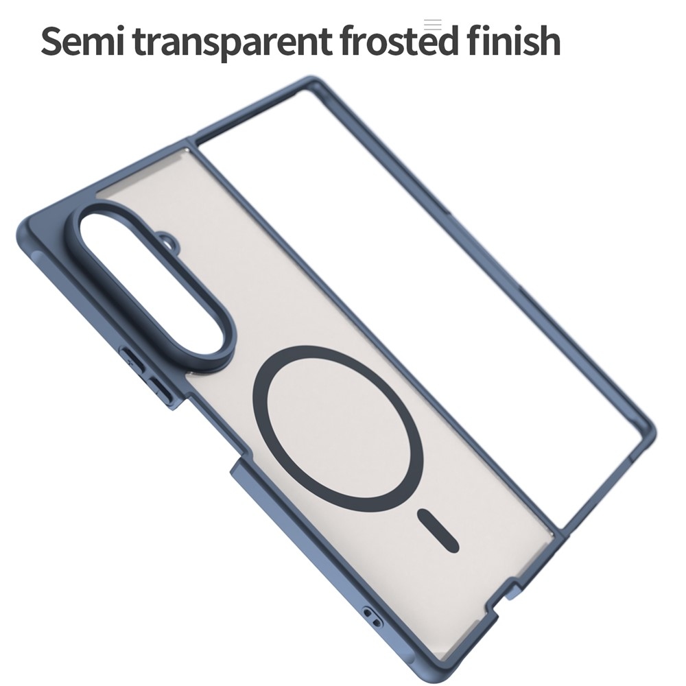 Matt zselés tok MagSafe tok Samsung Galaxy Z Fold7 5G-re - kék
