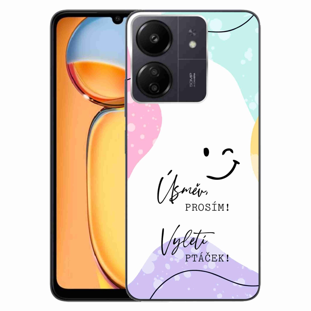 Gél borító mmCase a Xiaomi Poco C65/Redmi 13C számára - vicces szöveg 4 fehér háttérrel