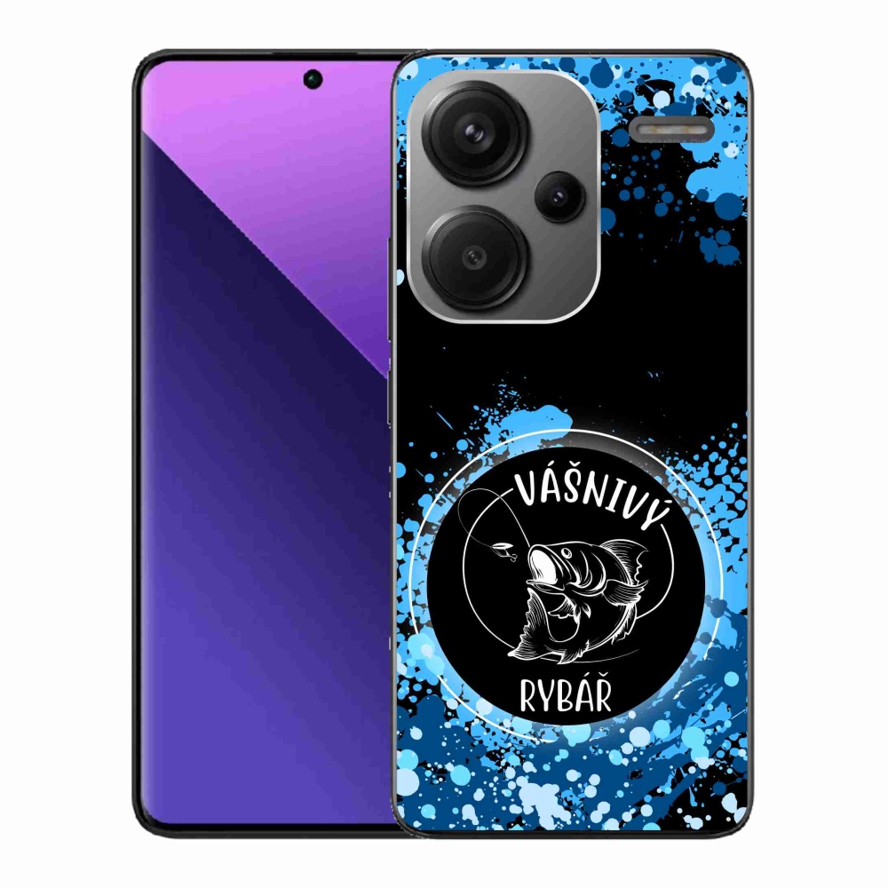 Gél borító mmCase a Xiaomi Redmi Note 13 Pro+ 5G számára - szenvedélyes halász fekete háttérrel