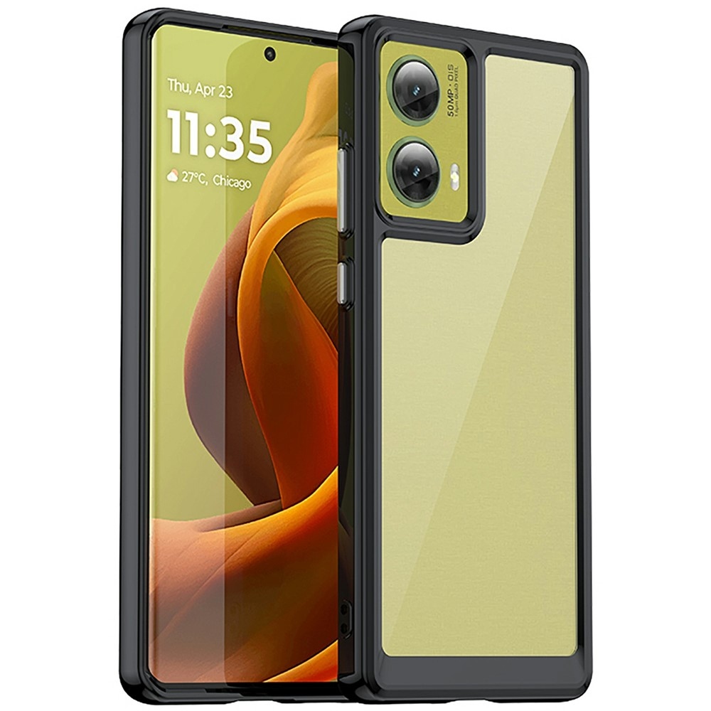 Gél tok kemény hátlappal a Motorola Moto G85 5G készülékhez - fekete