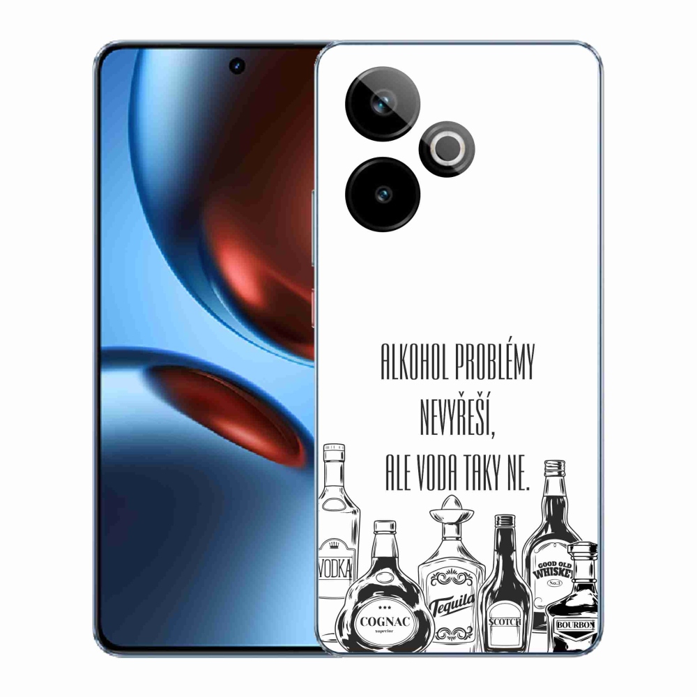 Rugalmas gél tok mmCase képzeletbeli Realme GT 7 5G/GT 7T 5G - vicces szöveg fehér háttérrel
