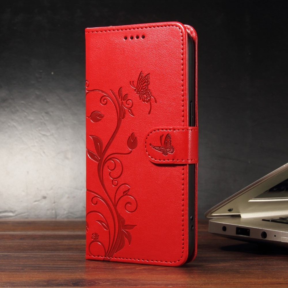 Virágos könyv tok Xiaomi Redmi A5 (173.45x79.35x8.45mm) - piros