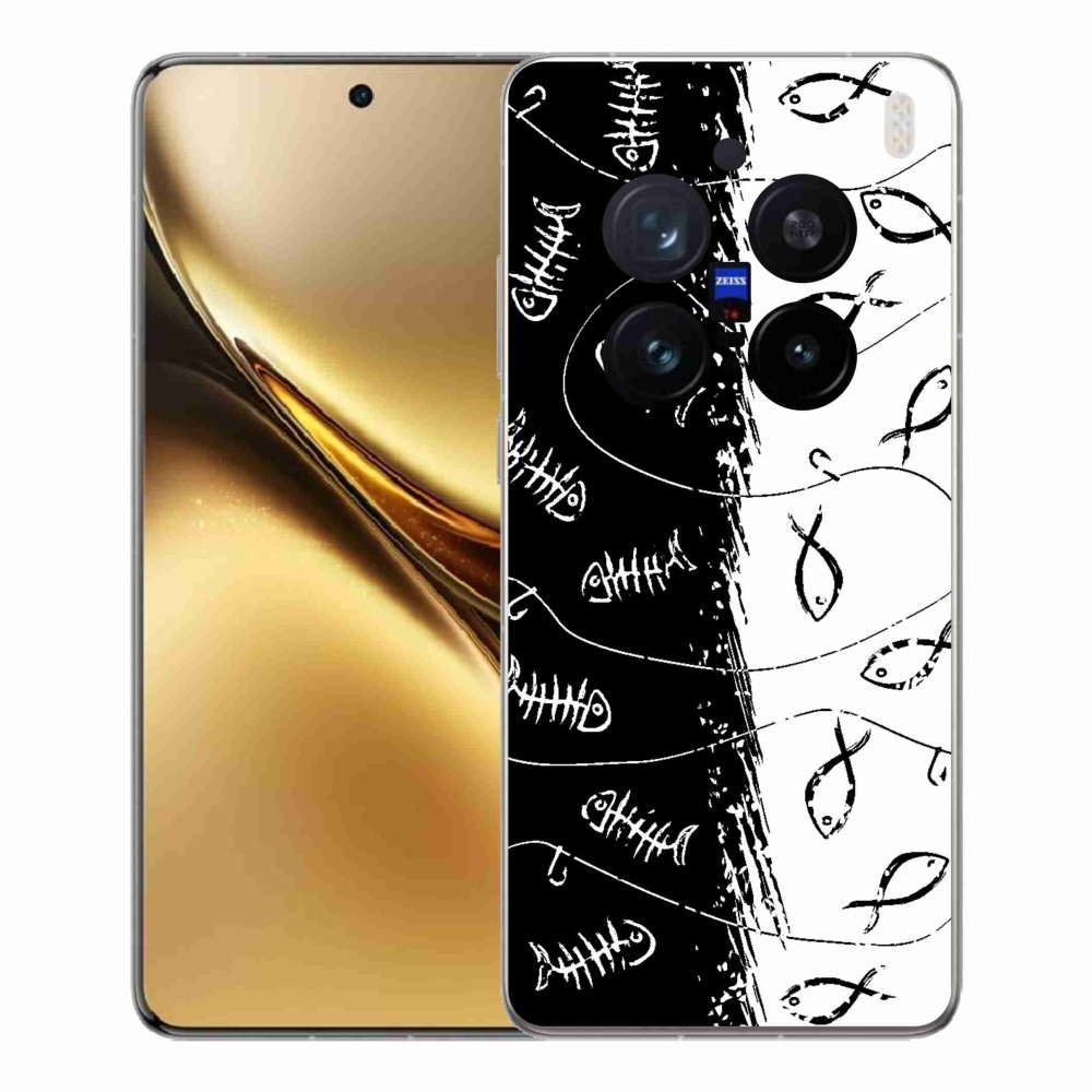 Zselés borítás mmCase a Vivo X200 Pro 5G készülékhez - csontvázak és halak