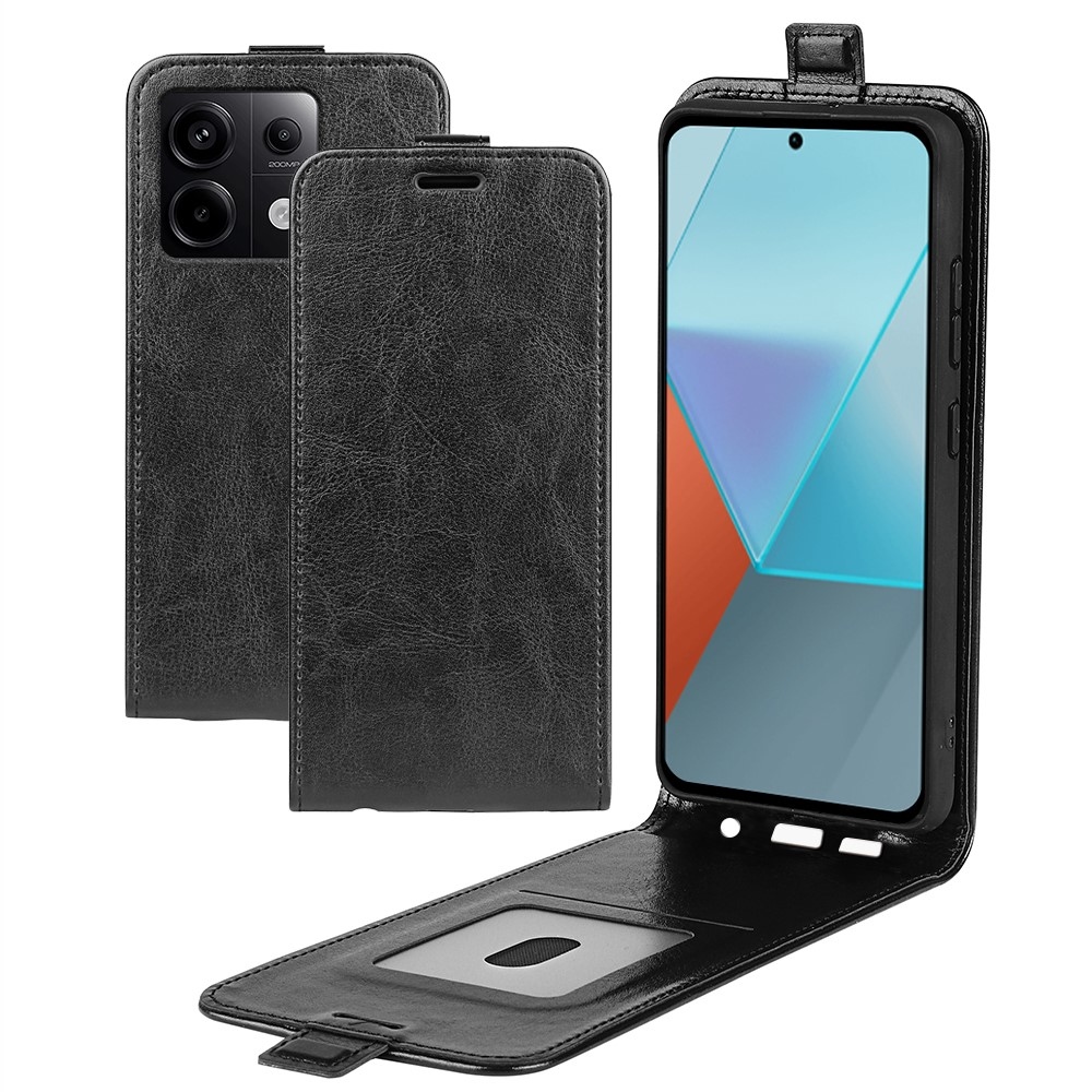 Függőleges flip tok Xiaomi Redmi Note 13 Pro 5G/Poco X6 5G számára - fekete