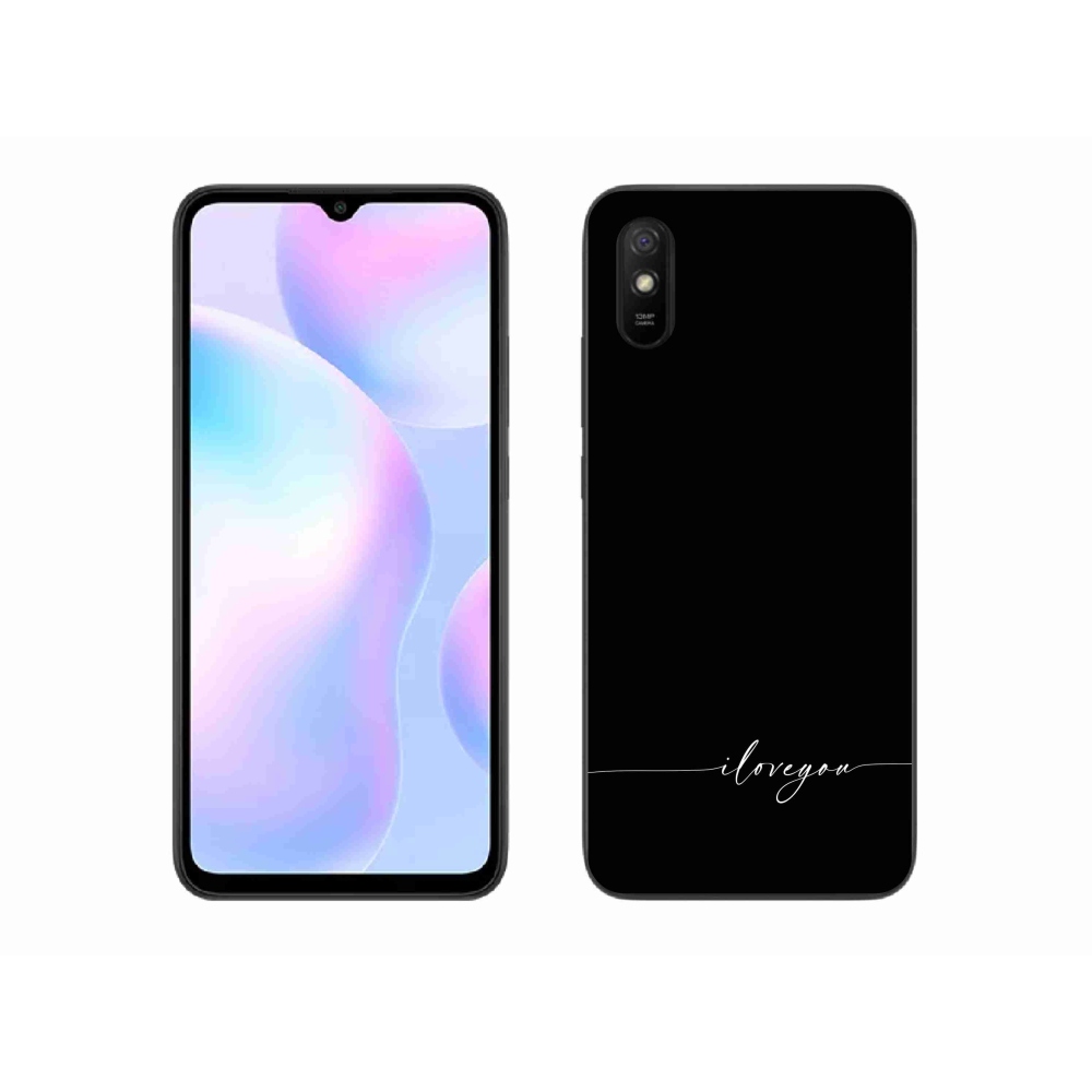 Gél borító mmCase a Xiaomi Redmi 9A számára - Szeretlek fekete háttérrel