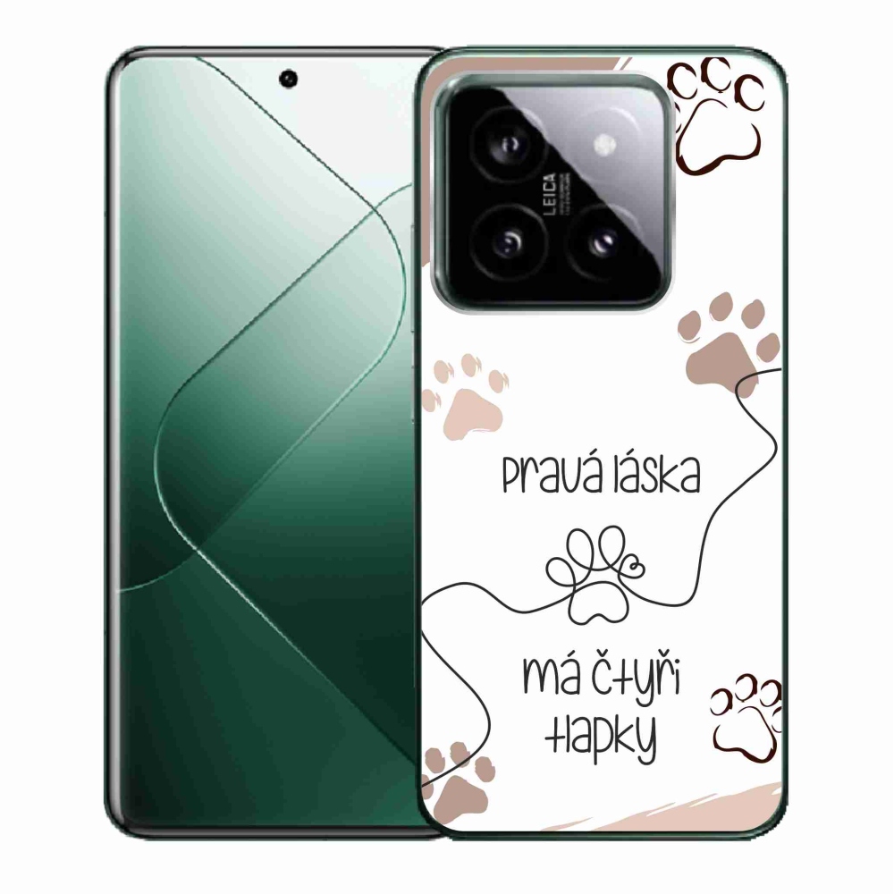 Gél borító mmCase a Xiaomi 14 - kutya motívum 1 fehér háttérrel