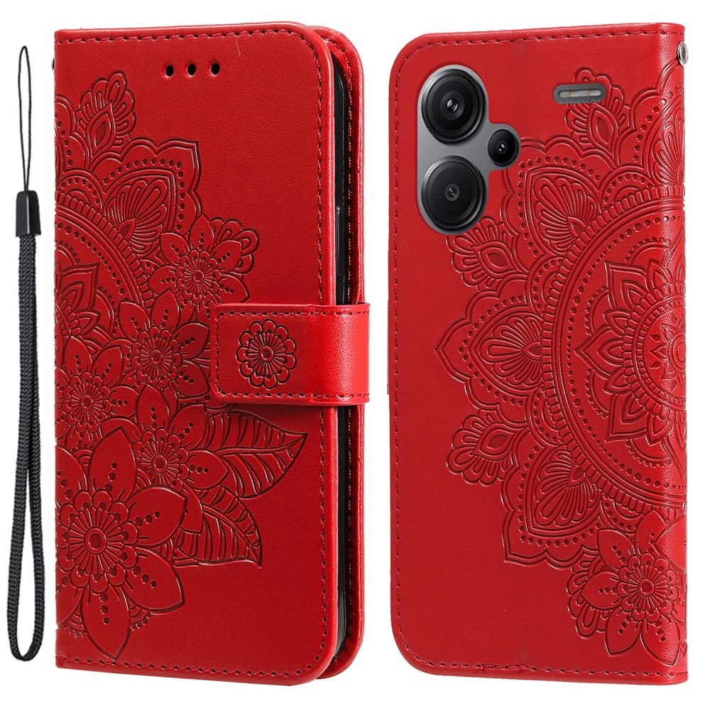 Mandala könyv tok a Xiaomi Redmi Note 13 Pro+ 5G számára - piros