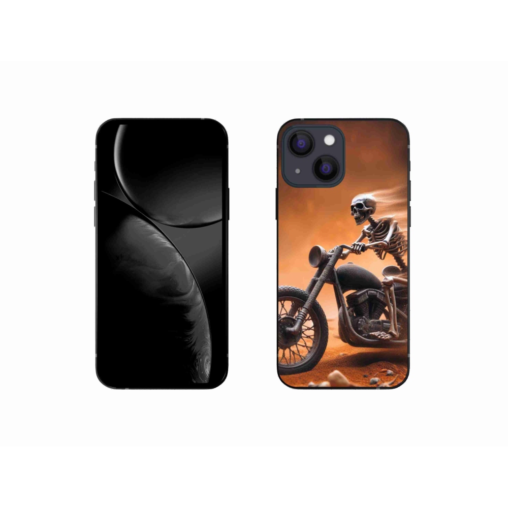 Gél borítás mmCase iPhone 13 mini 5.4 - csontváz egy motorkerékpáron