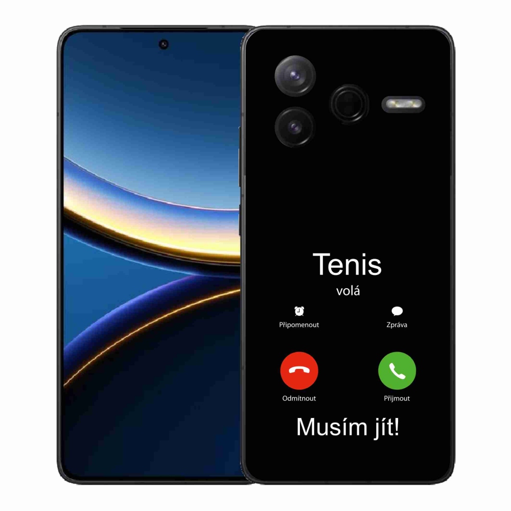 Gél borítás mmCase a Xiaomi Poco F7 Pro számára - teniszhívások fekete háttérrel