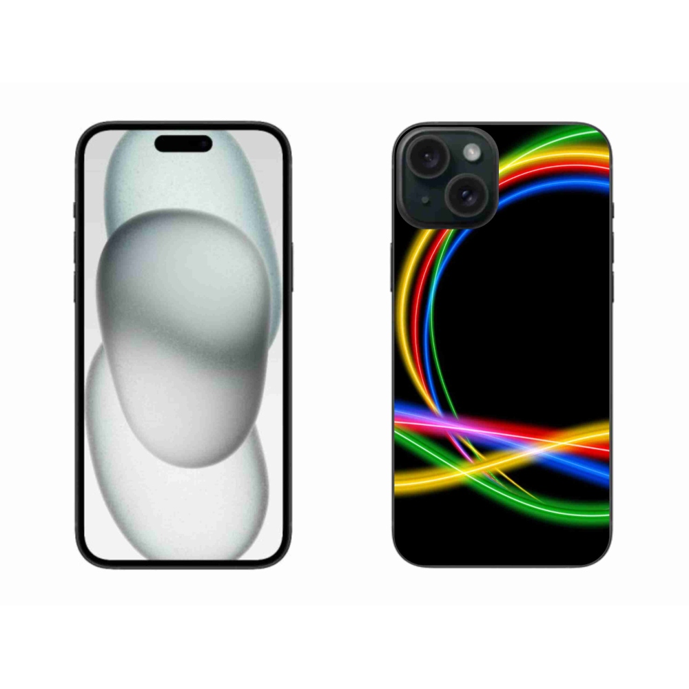 Gél tok mmCase iPhone 15 Plus készülékhez - neon körök
