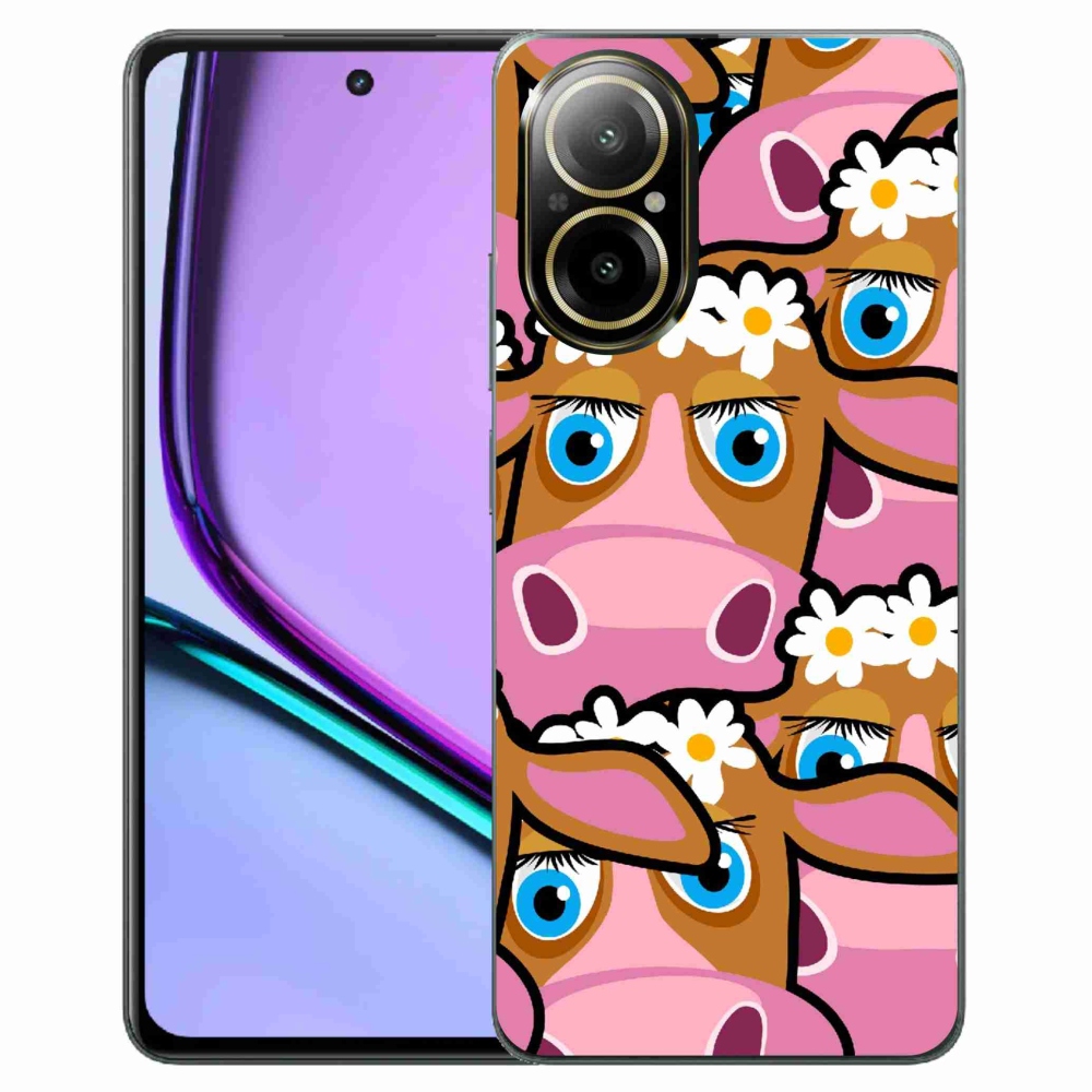 Zselés borítás mmCase a Realme C67 készülékhez - rajzfilmtehenek